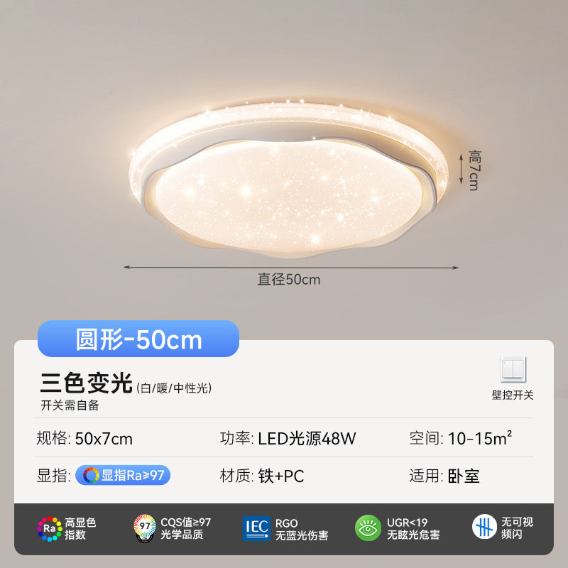 Wood grain wabi-sabi wind bedroom log wind ceiling light household master bedroom light whole house package light walnut color study light