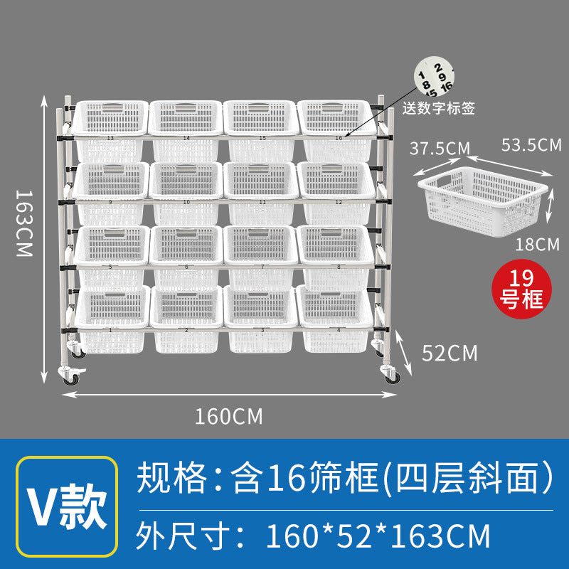 Mobile Shelf Wholesale Warehouse E-commerce Sorting Truck Wire Bar Picker Truck Silent Wheel Plastic Basket Wire Bar Truck Trolley
