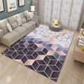 Custom-made modern minimalist marble texture plaid area rug - full coverage light luxury home living room carpet