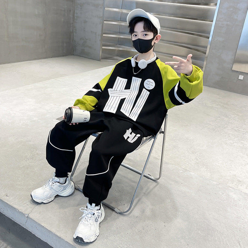 Boys' fall outfit set: new  autumn/spring collection - hoodie & pants set for older boys - sporty, cool, and trendy for autumn