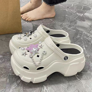 "eva clogs for women - 2024 new summer collection: chunky platform, height-boosting, trendy beach sandals"