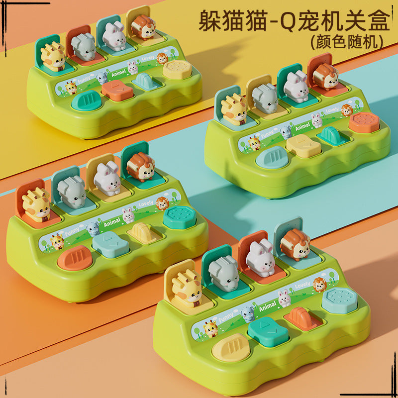 Baby 0 1 year old 2 peek-a-boo trap box 3 baby causality toy early education pop-up switch box parent-child