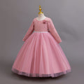 Exportlong sleeveskids dress lace princess dress female flower girl piano performance dress flower girl