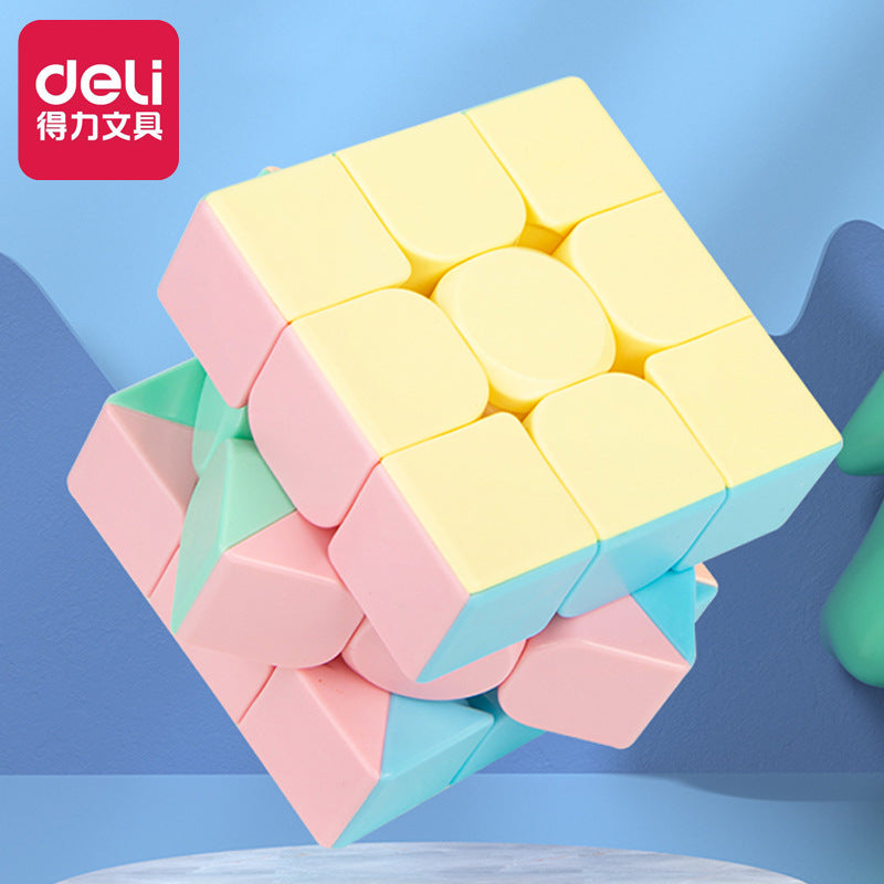 Deli YP102A Macron Third Order Rubik's Cube Beginner Children's Competition Student Educational Toy Set Rubik's Cube