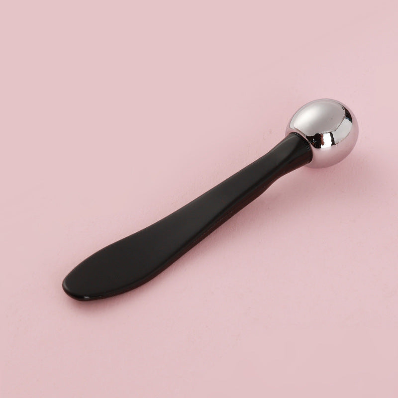 Factory direct eye cream massage wand - double-ended, dark green eye cream applicator, cream dispensing spoon, metal eye massage stick