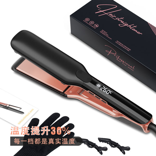 hot-selling hair straightener, negative ion wide plate hair straightener, splint, curling iron, multi-functional 2-in-1 straight hair clip.