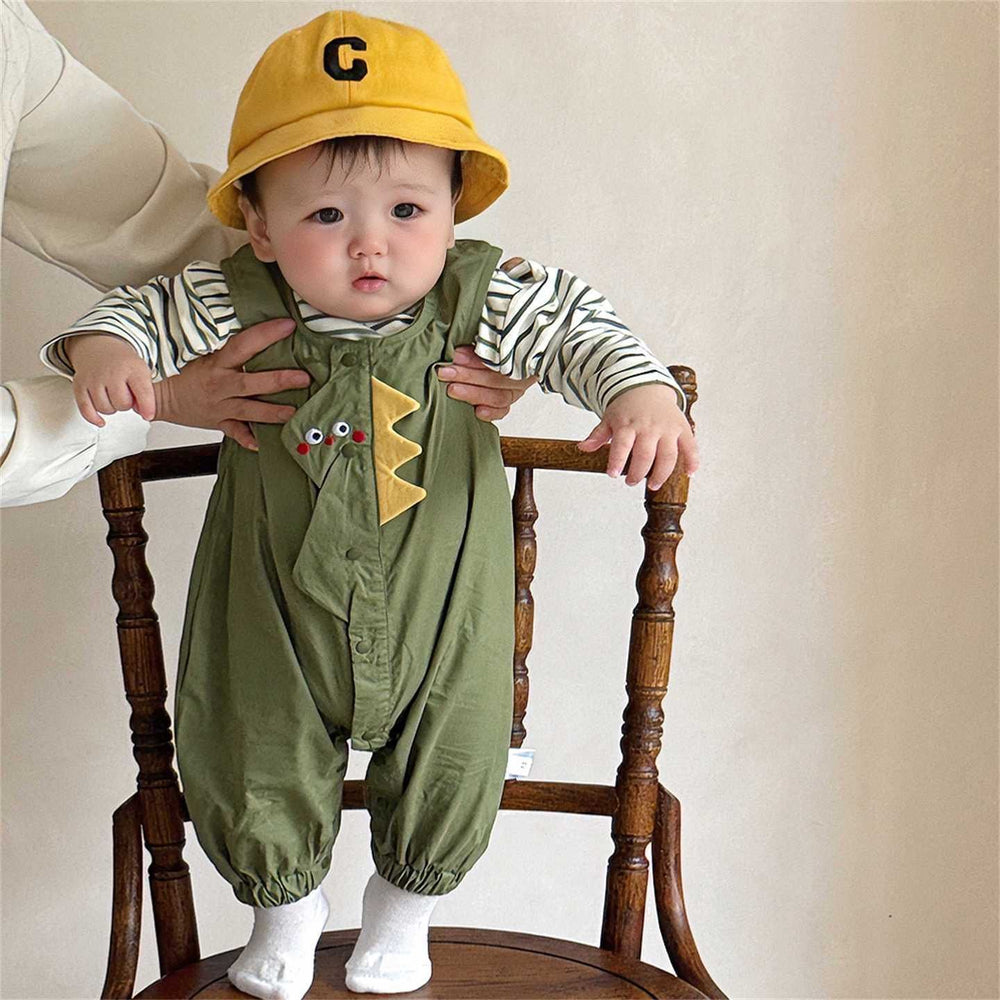 Trendy boys' clothing: adorable new spring/autumn overalls set for infants and toddlers - long-sleeved two-piece autumn outfit