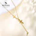 Xuping european and american fashion minimalist cross stainless steel necklace for women - light luxury, niche, cool & minimalist style, unique choker necklace