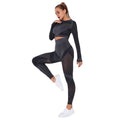 In stock! fashion seamless cut out moisture-absorbent yoga long sleevessuit yoga clothes sports fitness running yoga pants for women