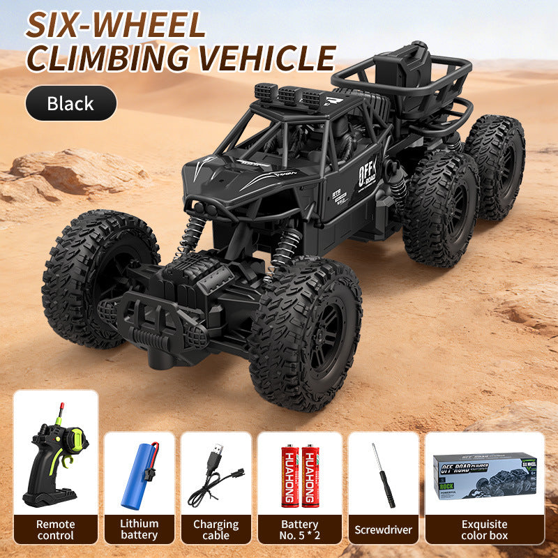 Amazon temutiktok popular six-wheel four-wheel alloy off-road climbing remote control car kids toys wholesale