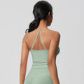 Shockproof push-up strappy back yoga bra - quick-dry, breathable, compression top - running & fitness sports tank top for women