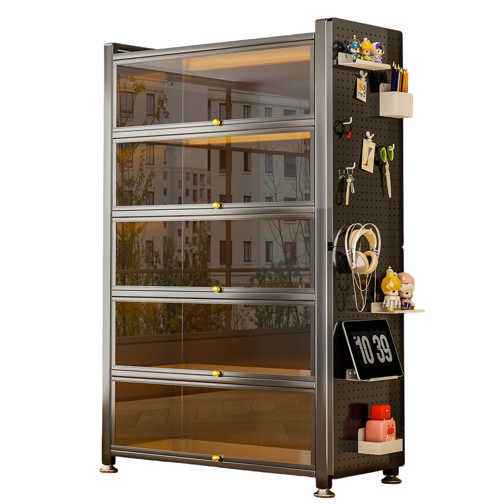 For home glass display cabinet with door dustproof bookcase kids living room study bookshelf blind box hand pain cabinet storage cabinet