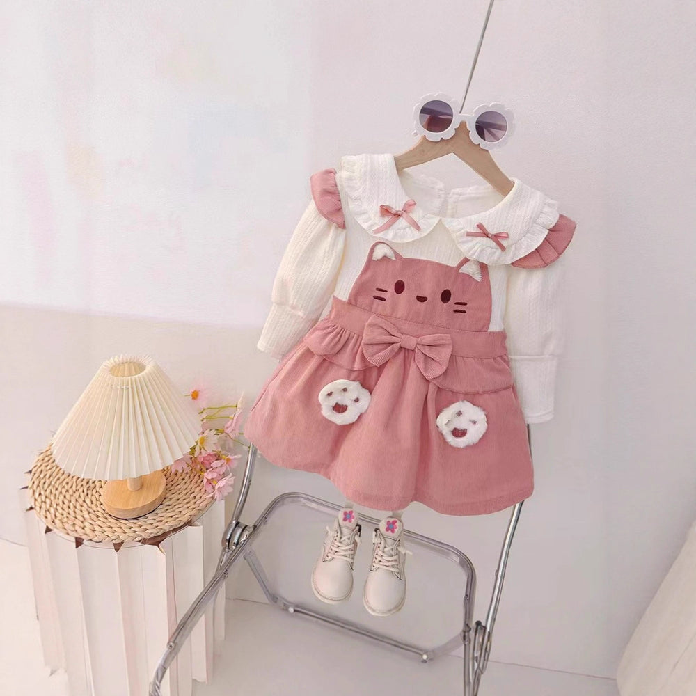 Girls' cartoon dress - new autumn  collection - spring/autumn princess style - baby overalls - stylish & trendy for kids