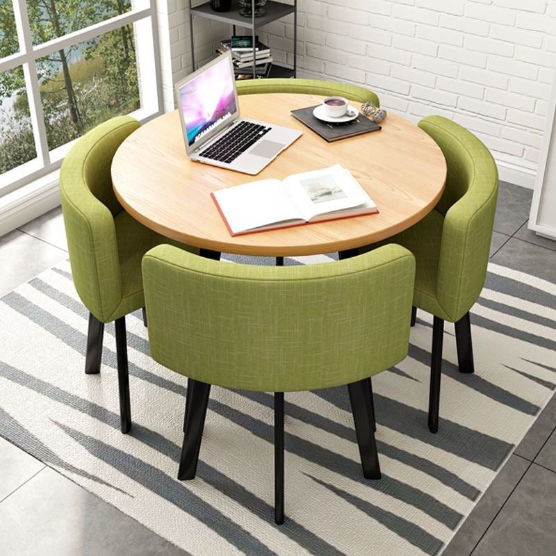 Collapsible dining table for home, small apartment, apartment, restaurant, shopfront negotiation table and chair set, reception round table