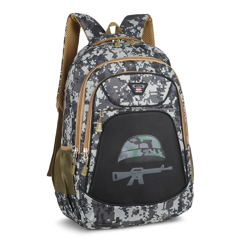 New camouflage backpack men's large-capacity business travel travel computer backpack schoolbag junior high school student