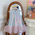 Girls' summer dress: new children's butterfly sequin tank dress, high-end formal princess dress for baby girls
