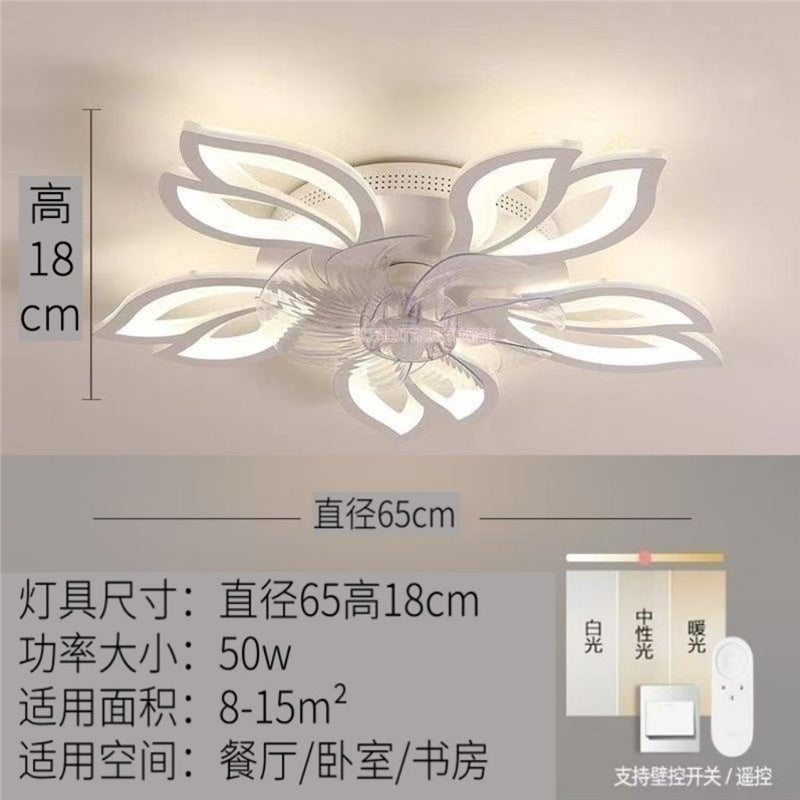 Ceiling lamp with fan new arrivalcasual restaurant lamp modern smart electric fan branch special-shaped fan lamp