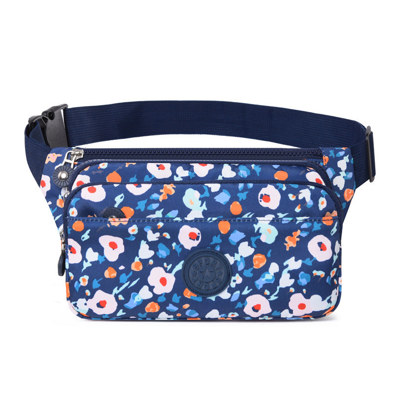Fanny pack 2025 summer new printed nylon cloth small bag  fashion lightweight shoulder messenger bag casual breast bag