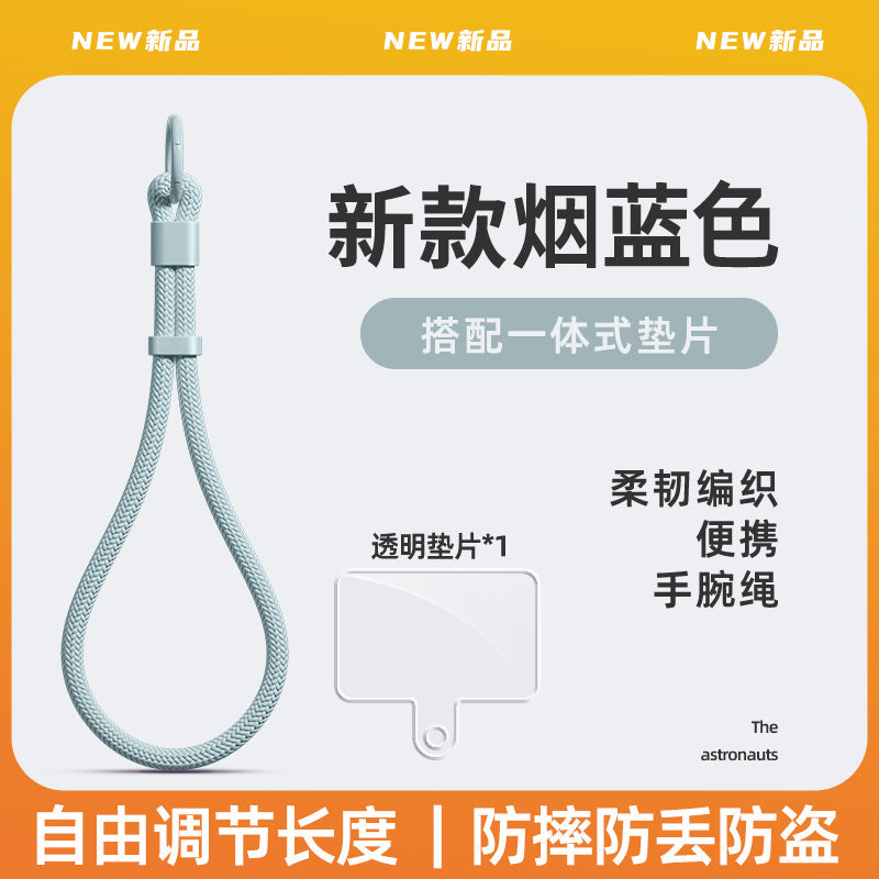 New adjustable buckle short phone lanyard - durable, sturdy, drop-proof, minimalist braided wrist strap for men and women