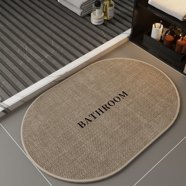 Imitation linen woven toilet non-slip foot mat toilet absorbent floor mat bathroom dirt-resistant carpet toilet door mat