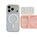 Creative detachable lens compatible iphone 17 pro max soft-touch sand magnetic phone case, iphone 14 drop-proof