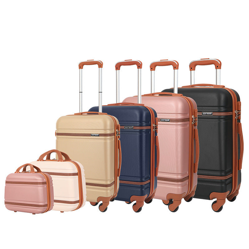 Cross-border special ABS material business boarding box gift travel password box strong waterproof universal wheel trolley case