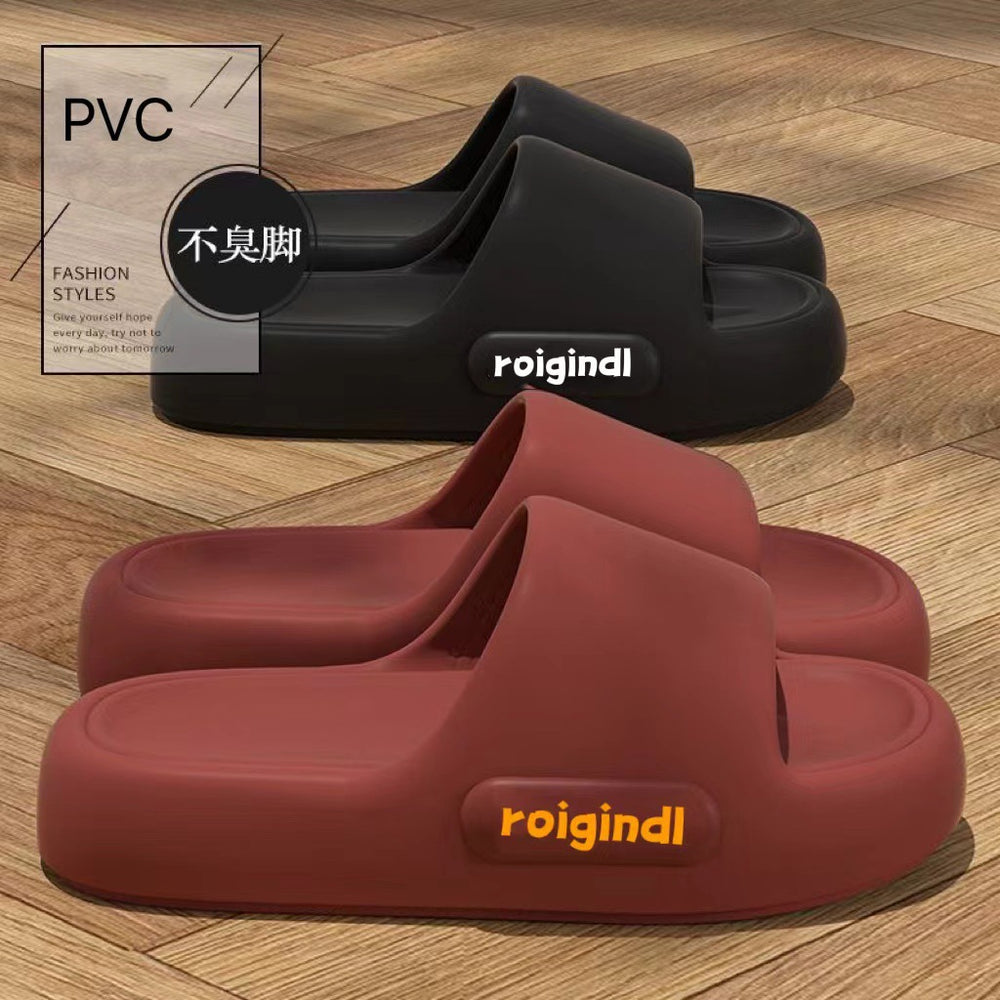 New women's platform slippers - summer indoor home casual soft sole non-slip couple's outdoor sandals & slides for men