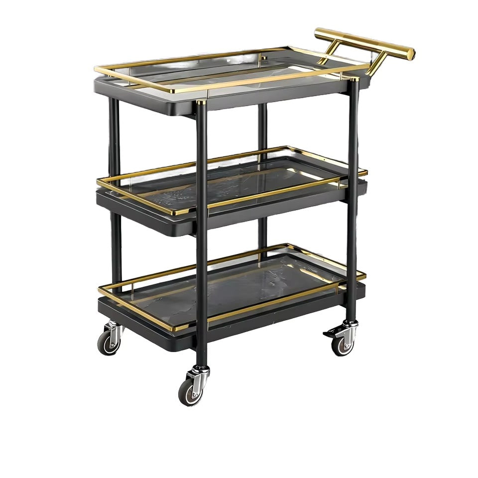 Commercial three-tier stainless steel serving cart - hotel & restaurant catering service trolley - in stock & ready to ship