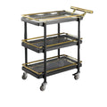 Commercial three-tier stainless steel serving cart - hotel & restaurant catering service trolley - in stock & ready to ship