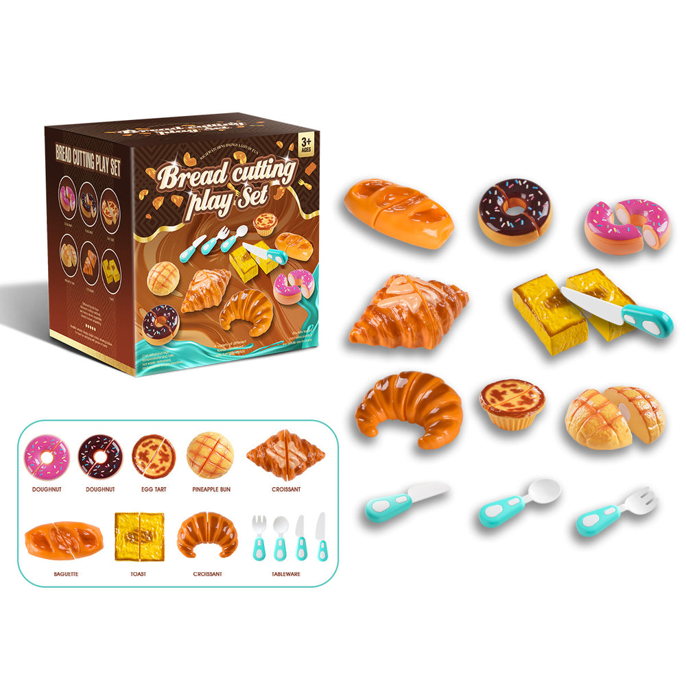 supply of children's play kitchenware set, afternoon tea, dessert, food, bread, cut-and-cut toys, wholesale