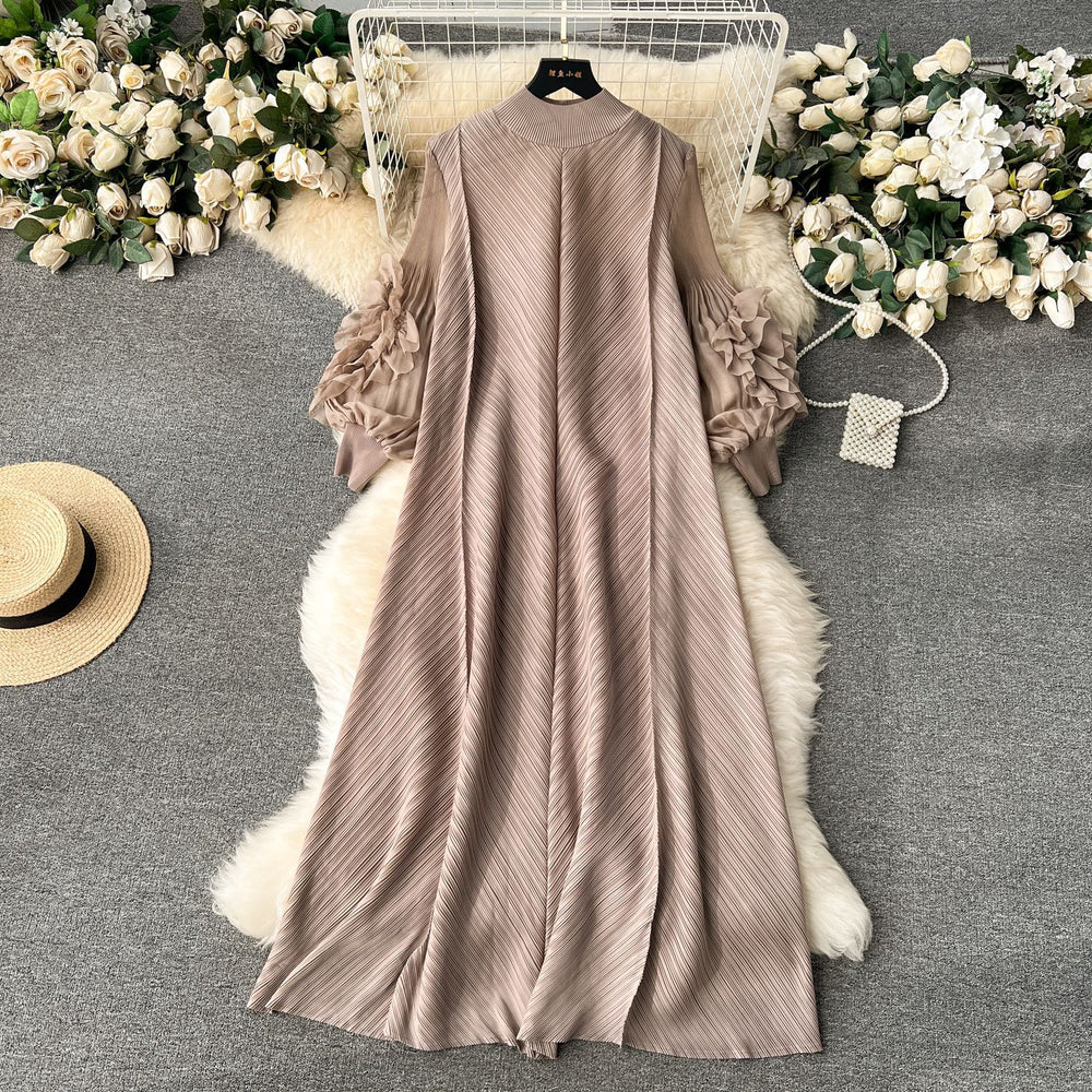 High-end elegancedress female niche light mature style stereo flower looseslimming look drape age-reducing fashion style long skirt
