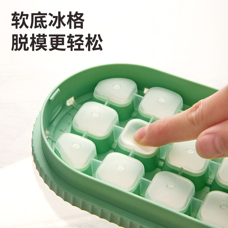 Ice cube mold ice gridsfor homefood grade ice making handy gadget ice ballsatchel ice box large capacity refrigerator ice storage box