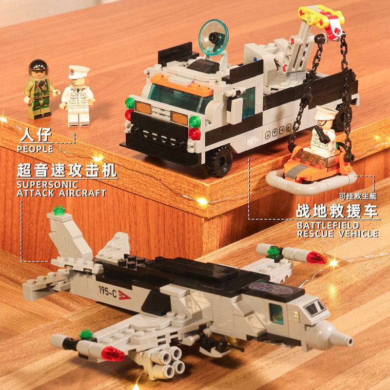 Large aircraft carrier Chinese building block assembly toy boy educational warship June 1 Children's Day gift 6-12 years old
