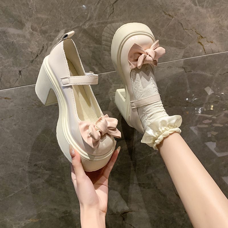 Japanese style jk uniform shoes sweet & cool mary janes leather shoes women's 2025 autumn new collection preppy bow single shoes