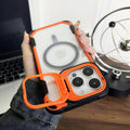 Suitable for apple 16promax magnetic oracle shield mobile phone case cool lens holder iphone15 contrasting color anti-fall