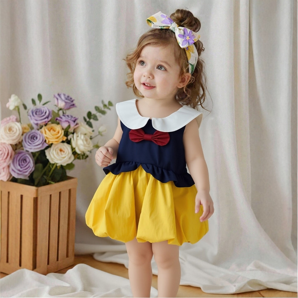 Performance princess dress girls vest dress summer  new kids flower bud dress baby doll collar skirt