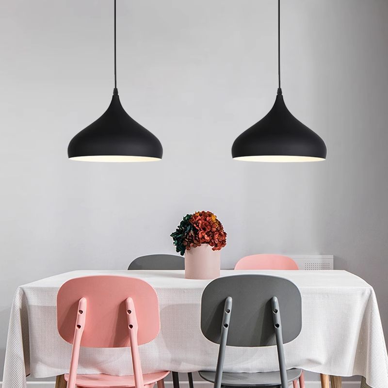 Minimalist industrial black projector light - retro creative restaurant, cafe, bubble tea shop, hot pot restaurant - unique pot lid pendant lamp