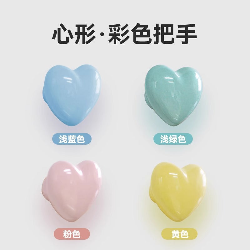 Colorful ceramic handle round handle bookcase wardrobe door handle chest handle drawer door heart handle