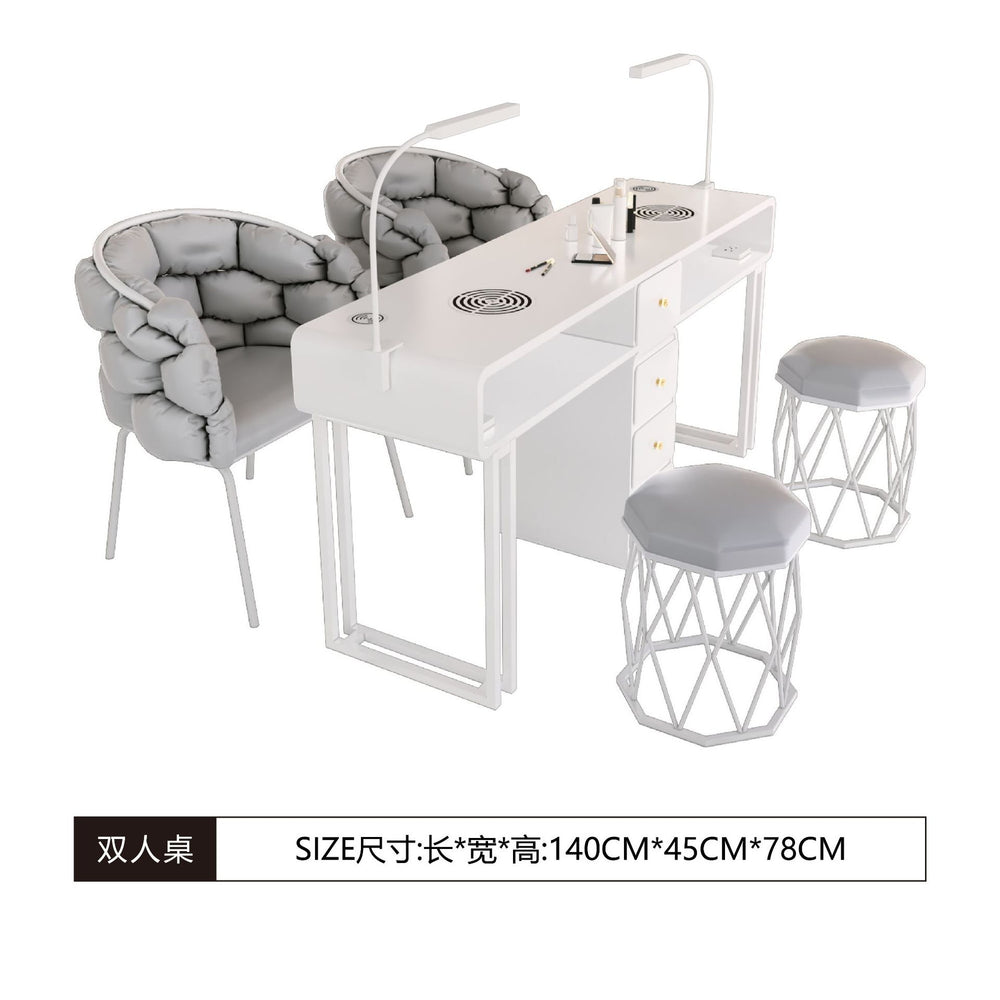 Widened 45cm nail table and chair set - special offer! economical single/double, light luxury, multi-functional, odorless, carbon steel with baked enamel finish