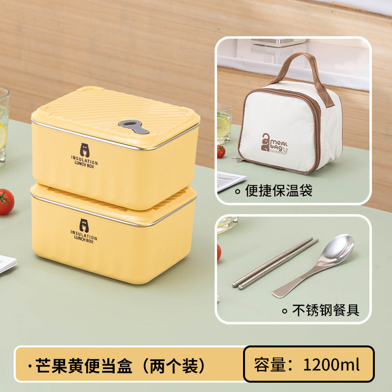 304 stainless steel lunch box - microwave safe, food-grade, airtight container for home use - perfect for fruits and meals