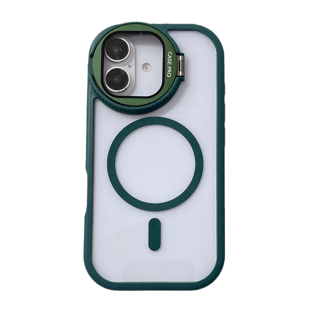 Suitable for iphone 17 magnetic phone case, new little monster hardware frame, glass lens cover, stand, apple 15
