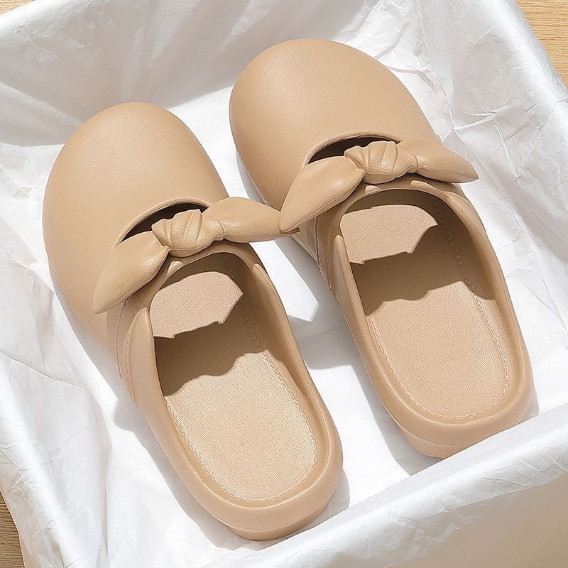 2025 summer fashion versatile bow slippers women's sweet minimalist mary jane bow toe slingbacks