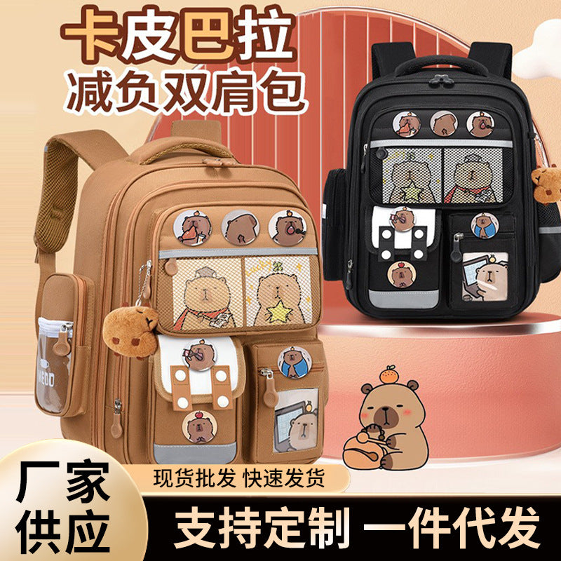 Kapibara new primary school bag, men's and women's 1-3-6 grades, light spine protection, large-capacity children's backpack