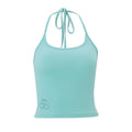 European and american style women's summer  new slim-fit solid color activewear tank top - sleeveless halter neck crop top