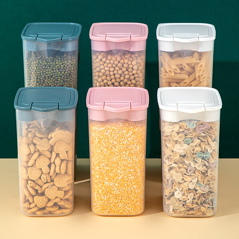 Kitchen food grade sealed tank plastic with lid grain storage tank household dry goods snack storage box