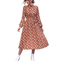Pre-sale 72220#  cross-border women's ins new fashion printed tie-up dress
