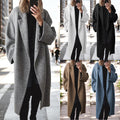 winter cross-border fashion  independent station  women's multi-color multi-size woolen long windbreaker outwear
