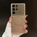 Two-tone color magnetic phone case with matte premium lens protector for samsung s26 ultra & s25 ultra