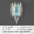 Modern minimalist sky blue glass panel wall sconce - ideal for hallways, corridors, bedrooms, bedside tables, living room backdrops - direct from the manufacturer