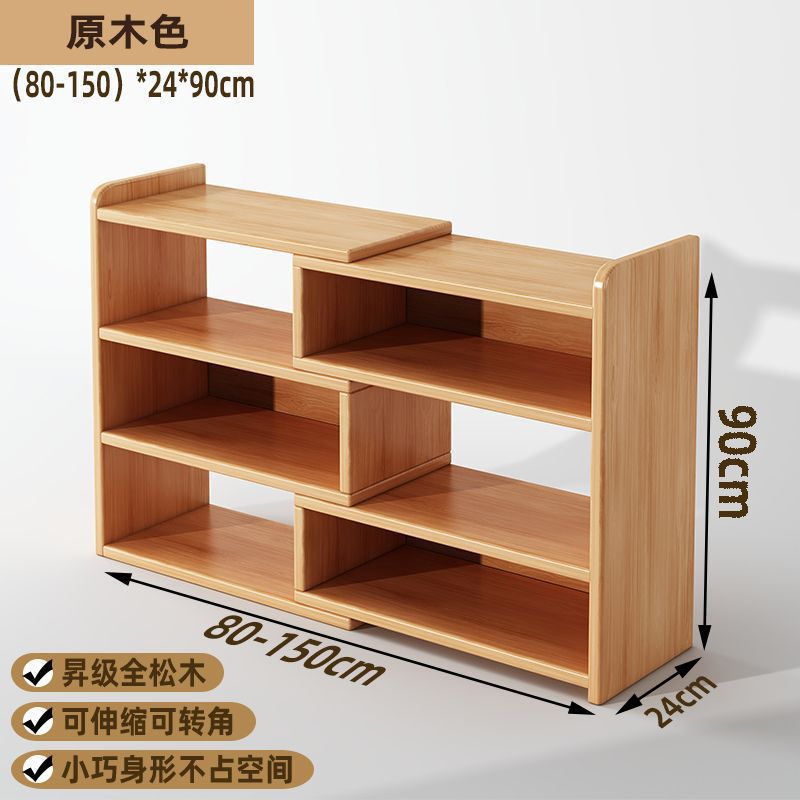 Solid wood bookshelf Desktop shelf Children's desk Storage rack Household desk Small bookcase Office storage cabinet